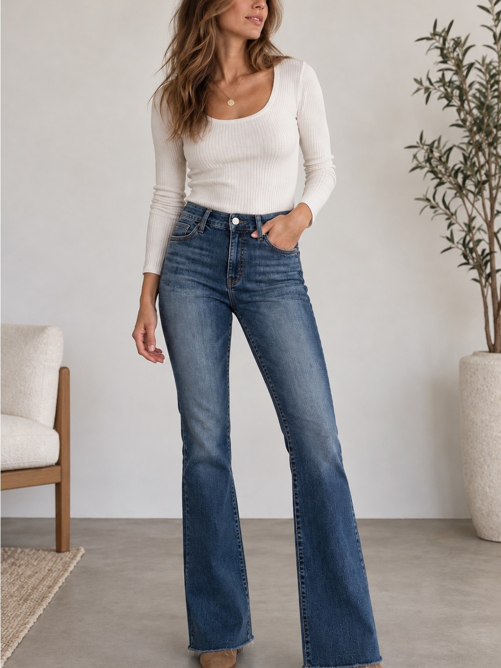 KUT From the Kloth Natalie Fab Ab High Rise Bootcut Jeans 2 Raw Hem